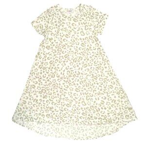 NEW LuLaRoe Carly M Brown Cream Animal Print Swing Dress High Low Flowy NWT